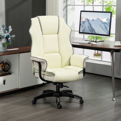 ergonoomiline kontoritool reguleeritava seljatoega, kõrguse reguleerimisega kirjutuslaud lamamisasendiga kreemjas värvitoonis.de