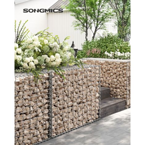 Gabioonkorvid 100 x 80 x 30 cm komplektis 2tk, hõbedane