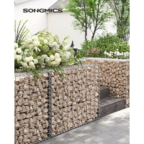 Gabioonkorvid 100 x 80 x 30 cm komplektis 3tk, hõbedane