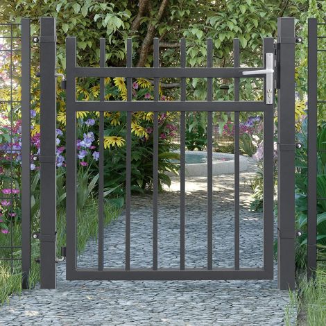 Väike metallist aiavärav 106 x 6 x 145 cm, tumehall