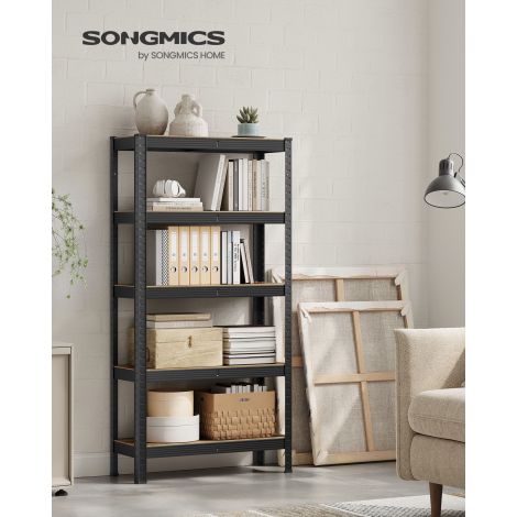 Metallist riiul mahutab kuni 650 kg, 150 x 75 x 30 cm, must/vintage pruun