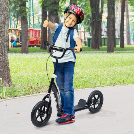 Lasteroller Kickscooter 12 tolli tagapiduriga, kõrguse reguleeritav tõukeratas must, stabiilne teras & EVA, ideaalne lastele.de