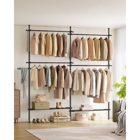 Riidenagi 33,5 x (162-238) x (208-310) cm mattmust