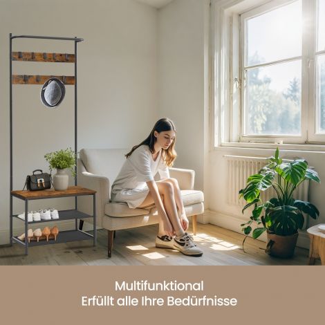 Riidenagi, riidekapp koos jalanõude pingiga, riidestange