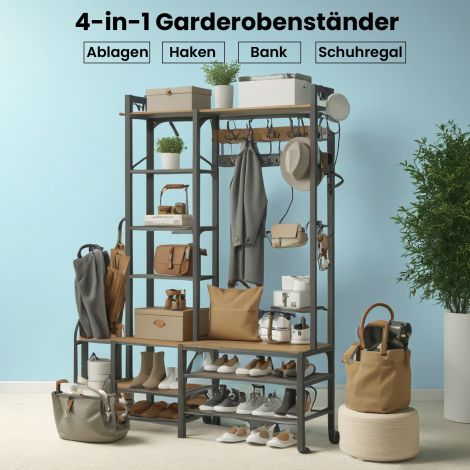 Riidenagi kingapingiga, garderoob, 5 riiulitasandit puitlaastplaadist