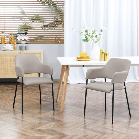 2-osaline söögitoolide komplekt köögitool seljatoega polsterdatud tool terasjalgadega elutuppa kööki beež 54 x 54 x 84 cm.de