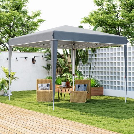 Paviljon 3x3m, veekindel stabiilne talvekindel pop-up kokkupandav paviljon, UV-kaitse 50+, kokkupandav peotelk aiatelk koos kotiga, aiapaviljon telkimiseks aeda, helehall