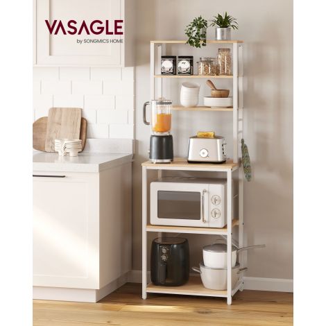 Köögiriiul terasraamiga, tamm-valge