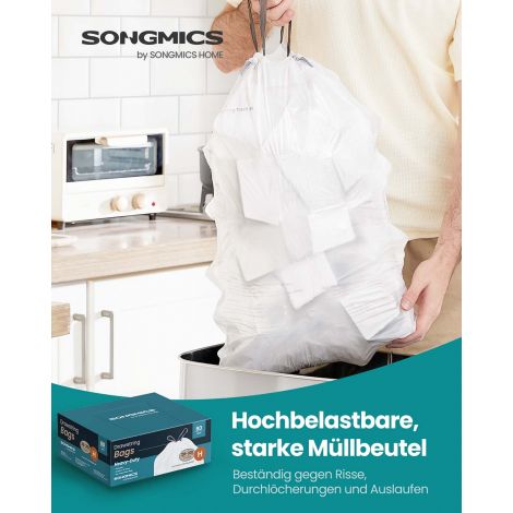 Prügikotid 20 L, prügikotid tõmbelindiga, kokku 80 tükki, kood L, suure koormustaluvusega, kiirjuurdepääsukarp, kreemvalge KRB021A02