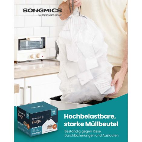 Prügikotid 20 L, prügikotid tõmbelindiga, kokku 80 tükki, kood L, suure koormustaluvusega, kiire juurdepääsuga karp, kreemvalge KRB021A02