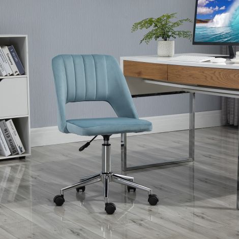 Vinsetto pöörlev tool, kõrguse reguleerimisega elutuppa ja kontorisse, samet sinine, ergonoomiline kontoritool mugavuseks.