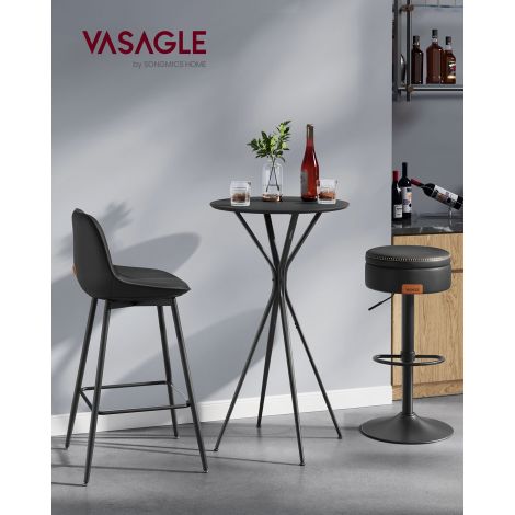 Metallraamiga baarilaud 60 x 60 x 105 cm tindimust-mattmust