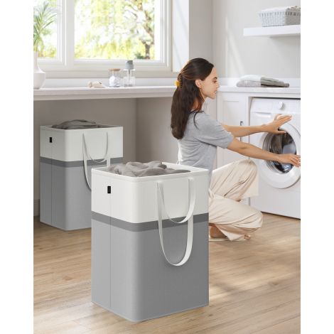 Pesukorvi komplekt 2 110 L sangadega tuvihall