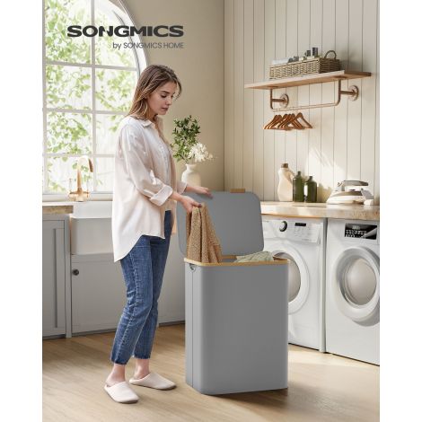 Pesukorv 2 sektsiooni kaanega tuvihall