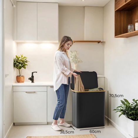 Pesukorv 3 sektsiooni, pesukoguja kaanega, 150 L