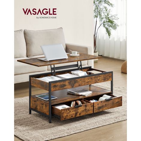 Sahtlitega diivanilaud vintage pruuni-tindimust