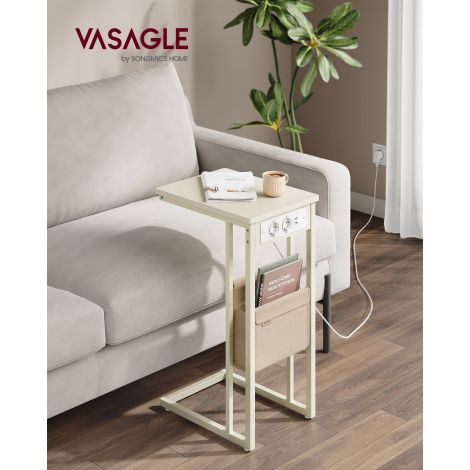 Abilaud, C-kujuline, 2 vahelduvvoolu pistikupesaga, kreemvalge