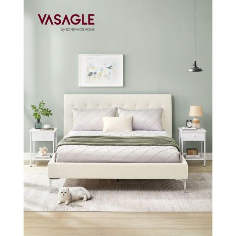 Komplektis 2 külglauda sahtli ja riiuliga mattvalge