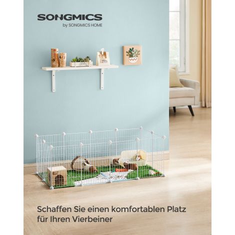 DIY metallist väikeloomaaedik 123 x 63 x 41 cm valge
