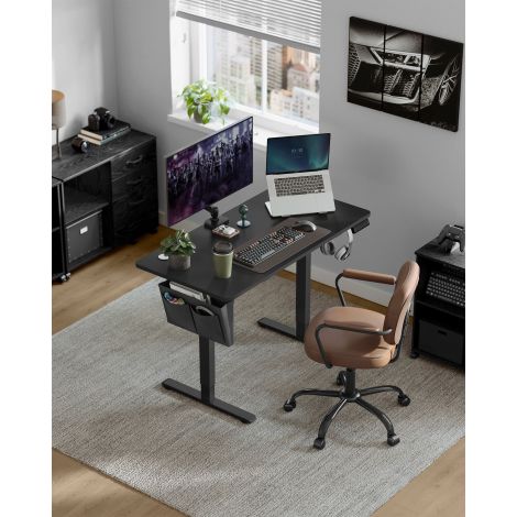 Elektriliselt reguleeritava kõrgusega kirjutuslaud 60 x 110 x (72-120) cm must