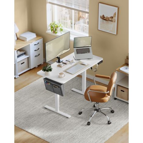 Elektriliselt reguleeritava kõrgusega kirjutuslaud 60 x 120 x (72-120) cm, valge