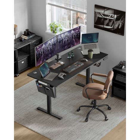 Elektriliselt reguleeritava kõrgusega kirjutuslaud 60 x 160 x (72-120) cm, must