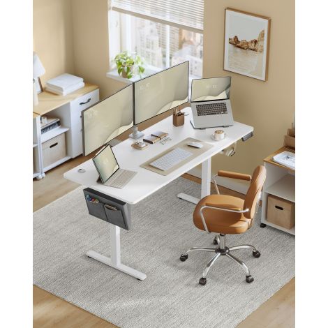 Elektriliselt reguleeritava kõrgusega kirjutuslaud 70 x 160 x (72-120) cm, valge