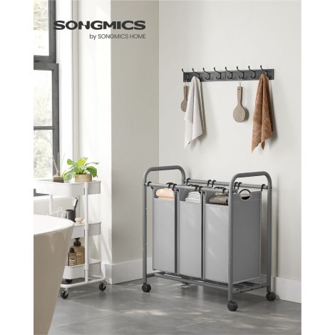 Pesukorvide komplekt 2tk 135L , 3 lahtrit, ratastega, hall