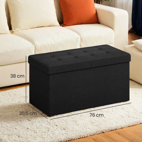 Istmepink koos hoiuruumiga, kokkupandav istmekast, hoiukast, 38 x 76 x 38 cm, kaanega avatav, kuni 300 kg kandevõime, esikusse, elutuppa, magamistuppa