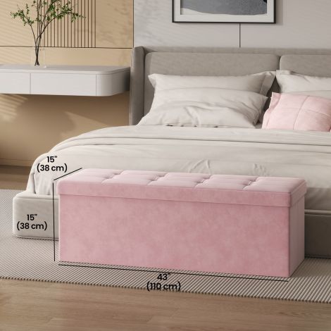 Istumiskast hoiuruumiga, pink, 38 x 110 x 38 cm