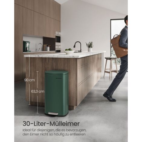Köögiprügikast 30 liitrit vintage roheline