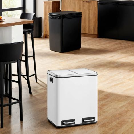 30 L prügikast jäätmete sorteerimine jäätmete sorteerimissüsteemid 2 sisemise ämbriga pedaaliga prügikast kööki roostevaba teras 2 x 15 L LTB30H