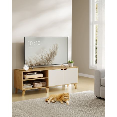 Telerikapp 140 cm pikk naturaalne tamme värvi-kreemvalge