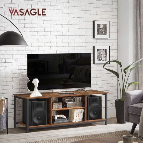 Avatud sahtlitega televiisorikapp 40 x 120 x 50 cm vintage pruun-must