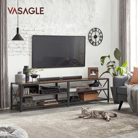 TV-alus 3 tasapinnaga, 178 x 39 x 52 cm, vintagepruun/must