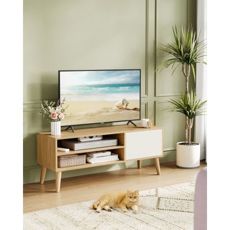 Telerikapp 120 cm pikk naturaalne tamme värvi-kreemvalge