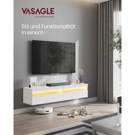 TV-alus, seinakapp, elutoa seinakapp, erinevatele teleritele, telerikapp, elutuppa, moodne, 147 x 35 x 30 cm, eebenimust LTV133B02