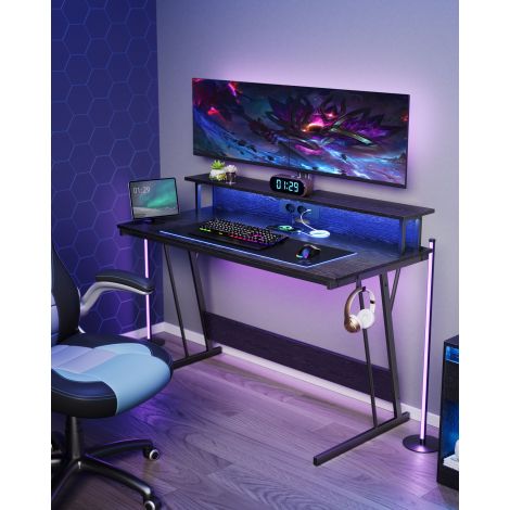 Kirjutuslaud monitorialusega 55 x 135 x 76 cm eebenimust.