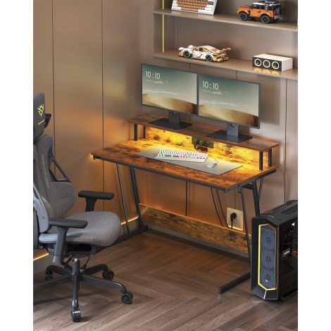 Kirjutuslaud monitorialusega 55 x 135 x 76 cm vintagepruun