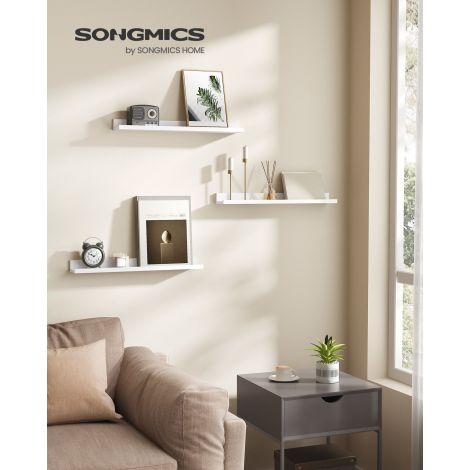 Komplektis 3 seinariiulit laiusega 60 cm valge