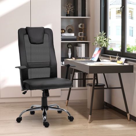 Vinsetto ergonoomiline kontoritool, kõrguse reguleerimise, kiikfunktsiooni ja käetugedega kuni 120 kg must, mugavaks töötamiseks.