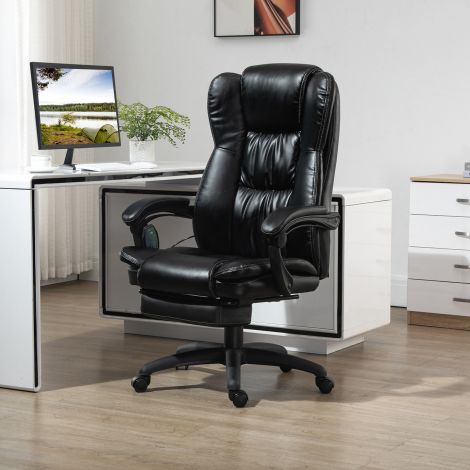 Vinsetto kontoritool kirjutuslauatool jalatoe, peatoe, vibratsiooni, massaažifunktsiooni, kõrguse reguleerimisega, must, 68,5x68,5x119-127cm| Aosom
