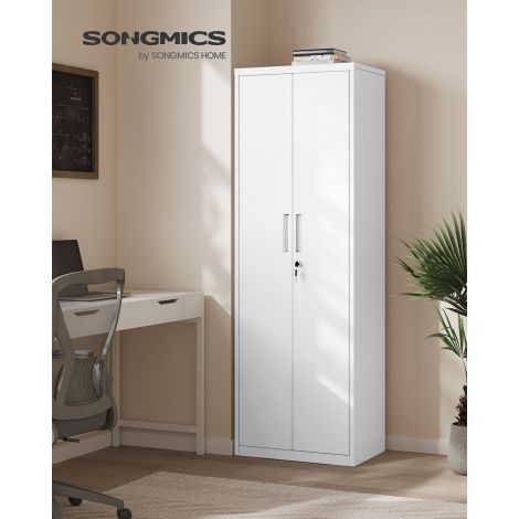 Viie tasemega dokumendikapp 40 x 60 x 180 cm mattvalge
