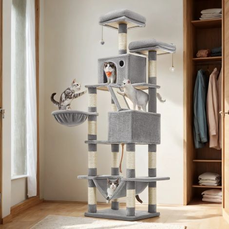 Kraapimispuu 206 cm kõrge, kassipuu, 13 kraapimissambaga