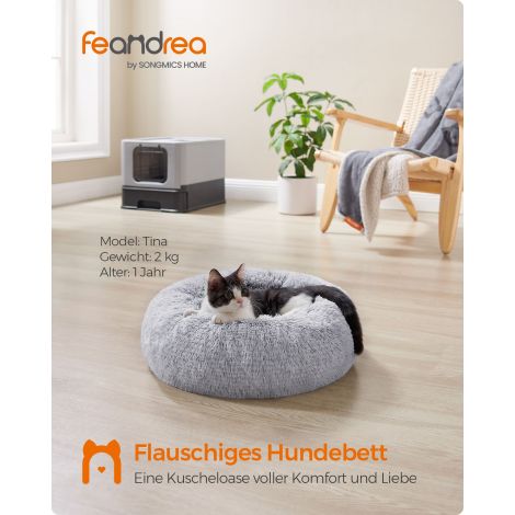 Koeravoodi, kassivoodi, pehme PV-sametpind, 50 cm, hall PGW037G01