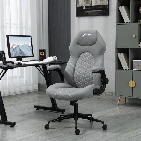Vinsetto ergonoomiline kontoritool kiikfunktsiooniga, reguleeritavate käetugedega ja pehme padjaga, et tagada optimaalne mugavus kodukontoris.