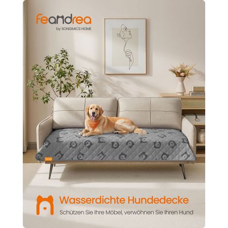 veekindel koertekate, tekk suurtele koertele, 178 x 76 cm, lemmikloomade autokate, diivanikaitse, masinpestav, libisemiskindel põhi, tepitud disain, tuvidehall PPB025G01