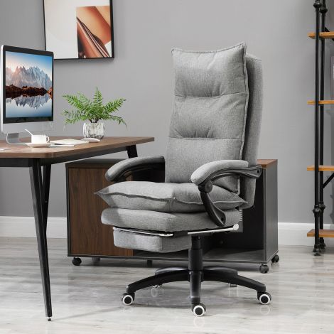 Vinsetto massaažitool ergonoomiline sissetõmmatava jalatoega, kõrguse reguleerimisega, must kontorimugavuseks.