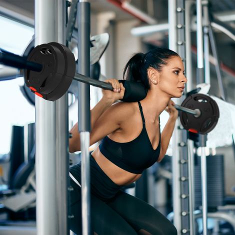 SPORTNOW 4-osaline hantlikomplekt, 2 x 2,5 kg/5 kg raskused, hantlikettad, raskuskettad 2,5 cm hantlivarrele, Ø 25/30 mm ava, must