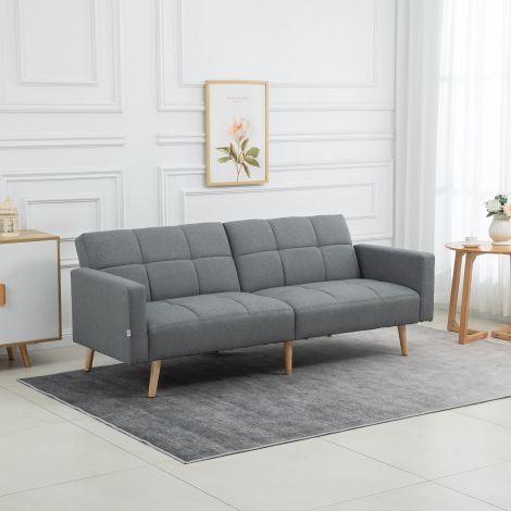 2 in 1 magamisdiivan 205 x 88 cm diivan voodifunktsiooniga, diivan istmepatjadega, linase välimusega, reguleeritava seljatoega elutuppa, magamistuppa, hall